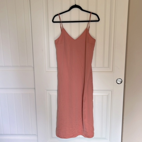 A New Day Peach Spaghetti Strap Satin Tank Midi Slip Dress Size Medium NWT - Picture 2 of 14